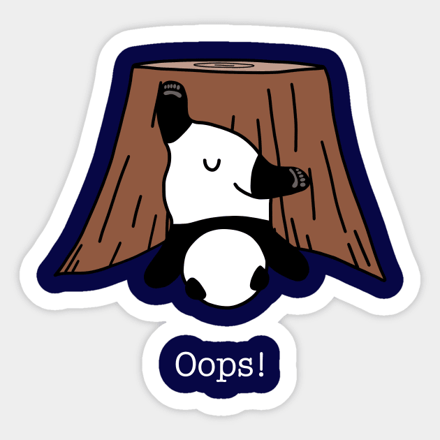 Clumsy baby panda bear cub (white) Sticker by Earl Grey